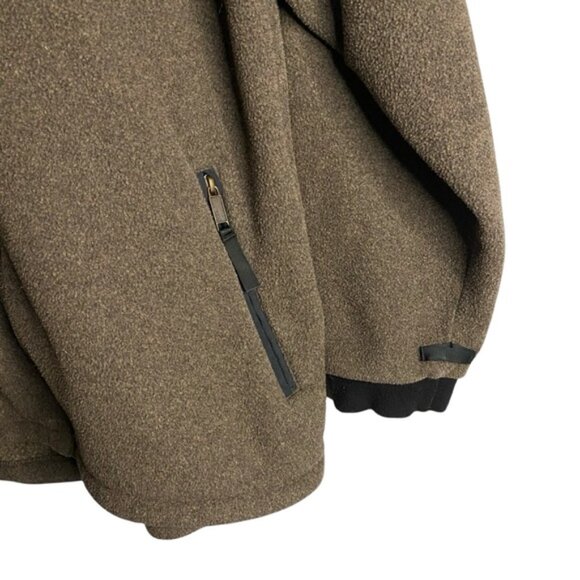 Valhalla Pure Men's Tall Brown Full Zip Fleece Sweater Jacket - Picture 4 of 8